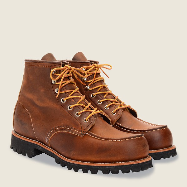 Mens Red Wing Roughneck - 6-inchr Rough & Tough Leather - Heritage Boots Brown - ZXN970413